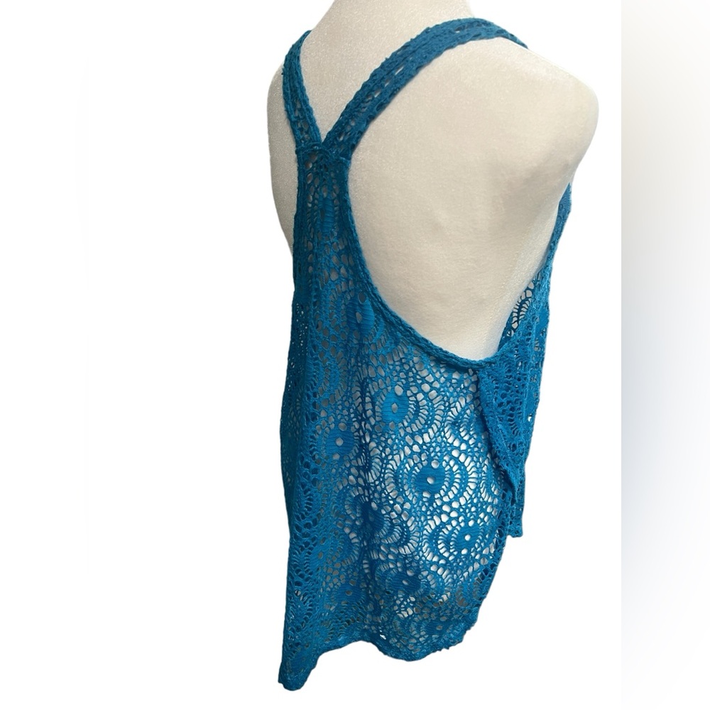 Ecote Blue Crochet Tank Top - Size Large - Picture 5 of 8